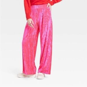 A New Day Pink Velvet Wide-Leg Pants